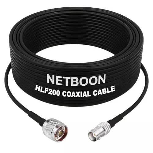 NETBOON HLF200 Low Loss Coaxial Cable 10 m with N Male to BNC Female Connector RF 50 Ohm for Cellular Systems, Analyzers