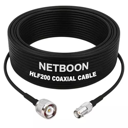 NETBOON HLF200 Low Loss Coaxial Cable 20 m with TNC Male to BNC Female Connector RF 50 Ohm for Antenna, Broadcast Devices, CCTV