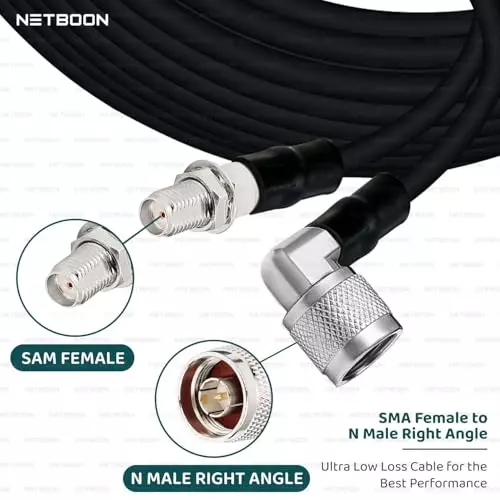 netboon-hlf400-low-loss-coaxial-cable-sma-female-to-n-male-right-angle-connector-rf-50-ohm-1-m-black-for-rf-communication