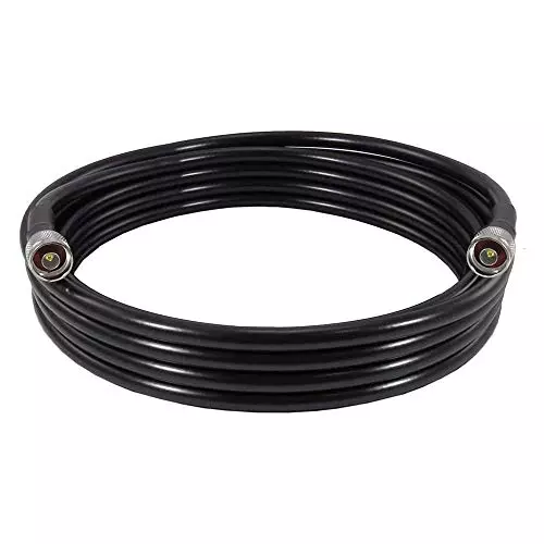 Oxywave LMR400 Low Loss Coaxial Cable ‎N Male to N Male Connector Black Color Length 50 m, LMR400SMA-50M