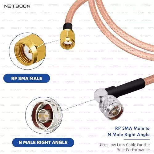 netboon-rg316-low-loss-coaxial-cable-with-rp-sma-male-to-n-male-right-angle-connector-1-m-copper-50-ohm-for-rf-testing-and-industrial-use