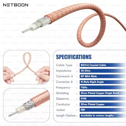 netboon-rg316-low-loss-coaxial-cable-with-rp-sma-male-to-n-male-right-angle-connector-1-m-copper-50-ohm-for-rf-testing-and-industrial-use
