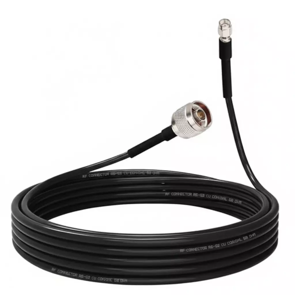 NETBOON RG58 Coaxial Cable with N Male to RP‑SMA‑Male Connector 1 m Black 50 Ohm for RF Testing and Communication Systems