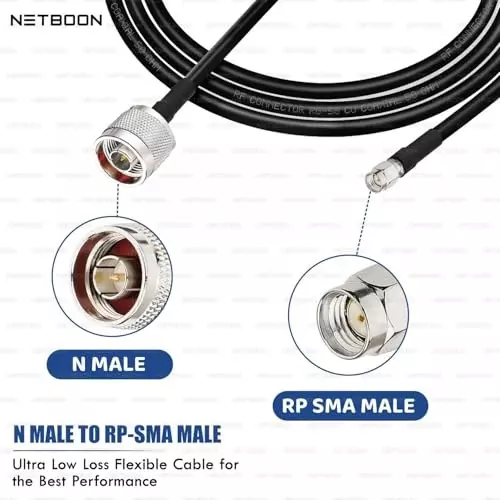 netboon-rg58-coaxial-cable-with-n-male-to-rpsmamale-connector-1-m-black-50-ohm-for-rf-testing-and-communication-systems
