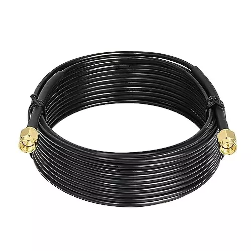 NETBOON RG 58 Coaxial Cable with Connector SMA Male to SMA Male Black Tinned Copper 15 m Length, NBSMA-M-SMA-M-RG58-CBL-15M