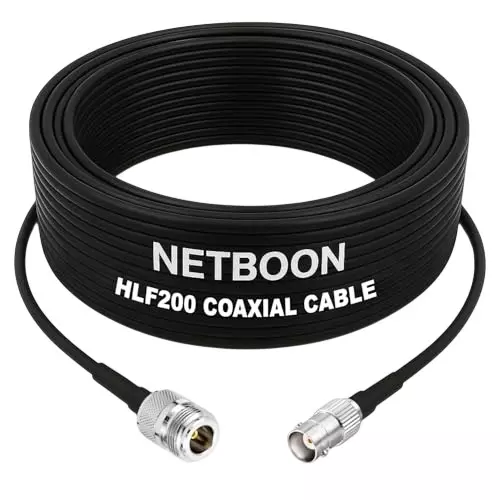NETBOON HLF200 Low Loss Coaxial Cable 10 m with N Female to BNC Female Connector RF 50 Ohm for CCTV, Broadcast Devices, HAM Radio