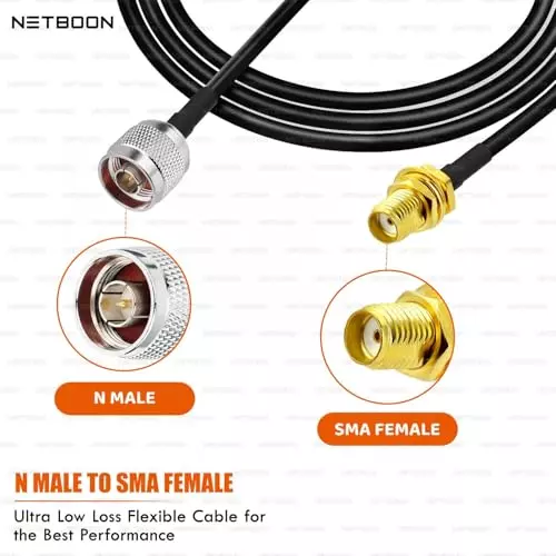 netboon-hlf200-low-loss-coaxial-cable-10-m-with-n-male-to-sma-female-connector-rf-50-ohm-for-rf-testing-communication-systems