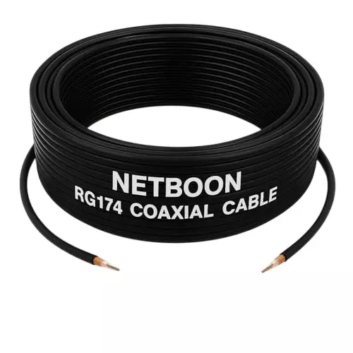 NETBOON HLF200 Low Loss Coaxial Cable Without Connector RF 50 Ohm 15 m Black for RF Signal Transmission