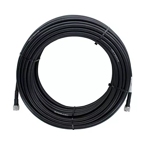 Oxywave HLF400 Low Loss Coaxial Cable ‎N Male to N Male Connector Black Color Length 2 m, LMR400SMA-2M