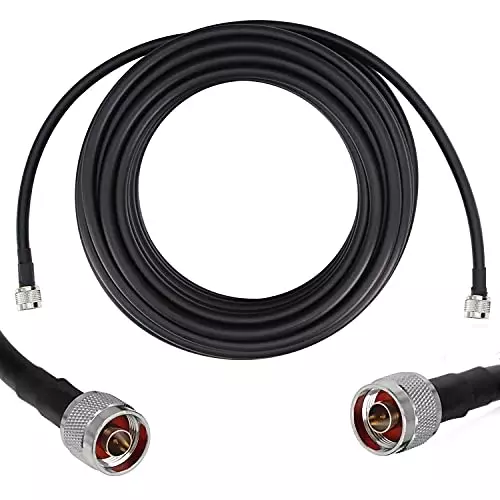 Oxywave LMR400 Low Loss Coaxial Cable ‎N Male to N Male Connector Black Color Length 10 m, LMR400SMA-10MTR