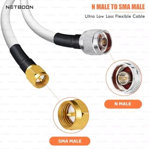 netboon-rg188-low-loss-coaxial-cable-with-n-male-to-sma-male-connector-1-m-white-50-ohm-for-laboratory-communication-and-test-equipment-applications