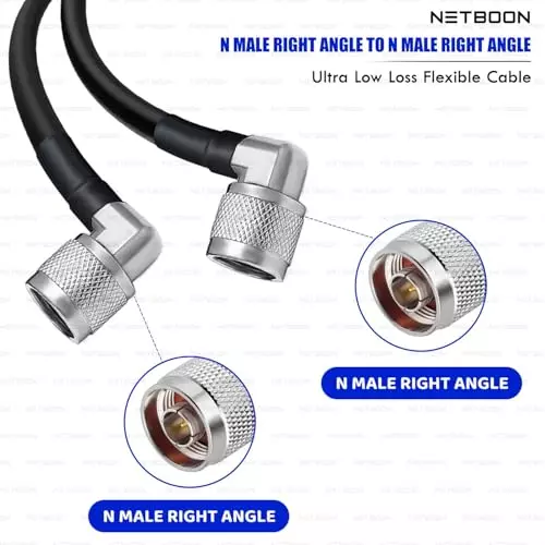 netboon-rg213-low-loss-coaxial-cable-with-n-male-right-angle-to-n-male-right-angle-connector-15-m-black-50-ohm-for-antenna-systems-radio-equipment-gps-units