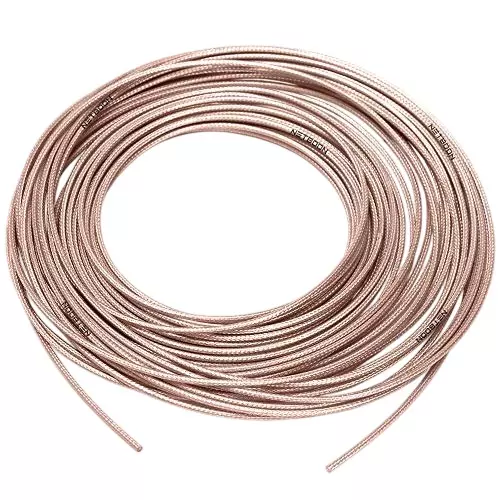 NETBOON RG316 Coaxial Cable without Connector 50 Ohm PTFE Insulation Brown 2 m Length, RG316-CABLE-2
