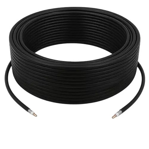 NETBOON HLF300 Coaxial Cable Without Connector 50 Ohm Impedance Black 100 m Length, HLF300-CBL-100M