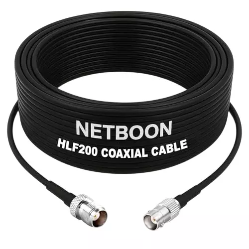 NETBOON HLF200 Low Loss Coaxial Cable with TNC Female to BNC Female Connector RF 50 Ohm for CCTV, Antennas, HAM Radio