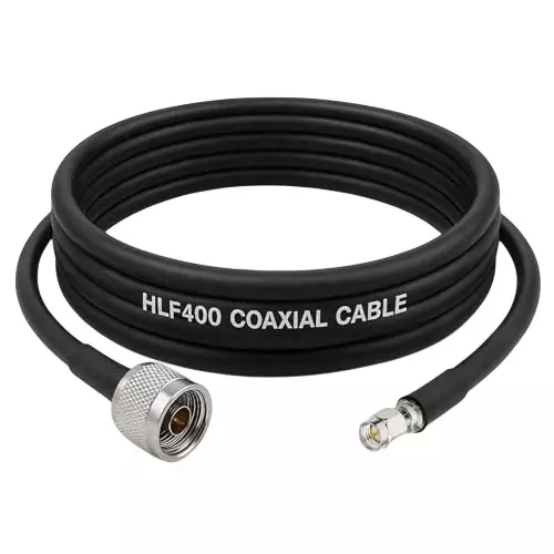 NETBOON HLF400 Low Loss Coaxial Cable SMA Male to N Male Connector RF 50 Ohm 5 m Black for RF Communication