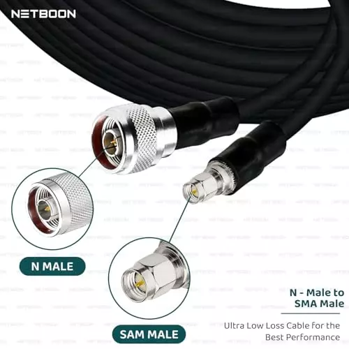 netboon-hlf400-low-loss-coaxial-cable-sma-male-to-n-male-connector-rf-50-ohm-5-m-black-for-rf-communication