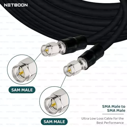 netboon-hlf400-low-loss-coaxial-cable-sma-male-to-sma-male-connector-rf-50-ohm-15-m-black-for-rf-communication