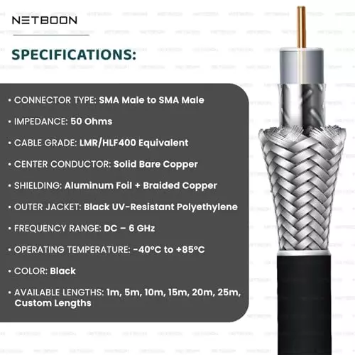 netboon-hlf400-low-loss-coaxial-cable-sma-male-to-sma-male-connector-rf-50-ohm-15-m-black-for-rf-communication