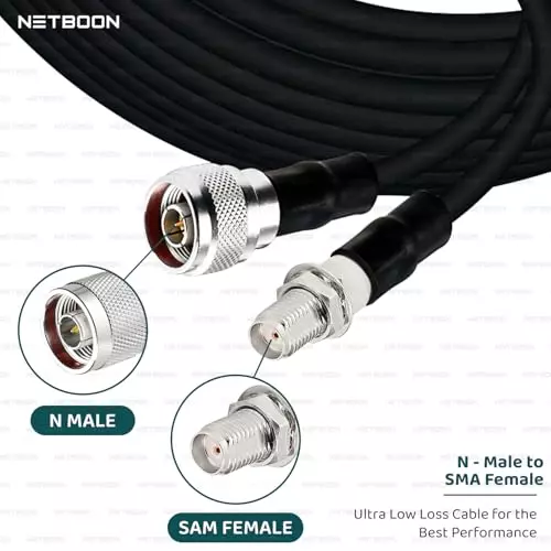 netboon-hlf400-coaxial-cable-n-male-to-sma-female-connector-rf-10-m-black-for-rf-communication