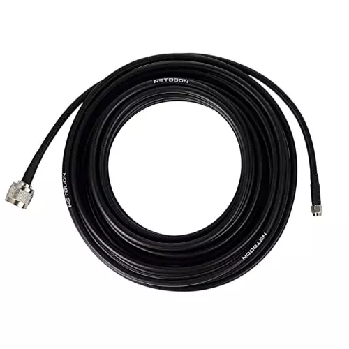 NETBOON HLF400 Low Loss Coaxial Cable N Male to SMA Male Type Plug Connector 12 m Black for 4G, 5G, LTE Router, GPS, Radio