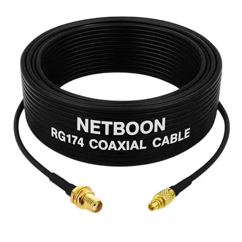 NETBOON NEW-RG174 Low Loss Coaxial Cable SMA Female to MMCX Male Connector RF 1 m Black for Communication Modules, Test Instruments