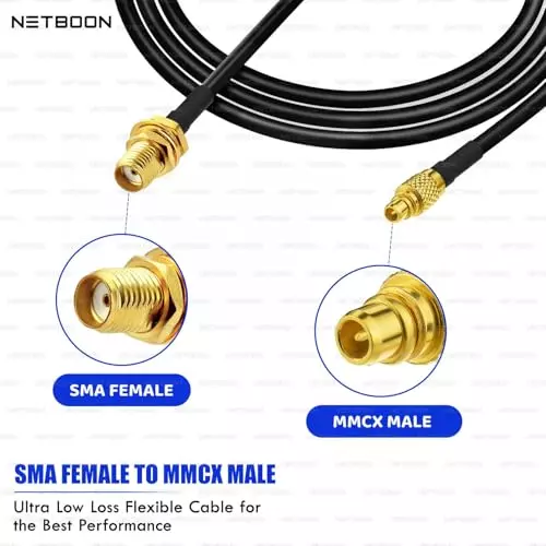 netboon-new-rg174-low-loss-coaxial-cable-sma-female-to-mmcx-male-connector-rf-1-m-black-for-communication-modules-test-instruments