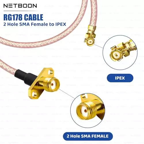 netboon-rg178-coax-cable-2-hole-sma-female-to-ipex-connector-rf-50-ohm-20-cm-copper-for-antenna-integration-wireless-modules-iot-devices