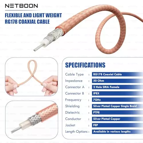 netboon-rg178-coax-cable-2-hole-sma-female-to-ipex-connector-rf-50-ohm-20-cm-copper-for-antenna-integration-wireless-modules-iot-devices