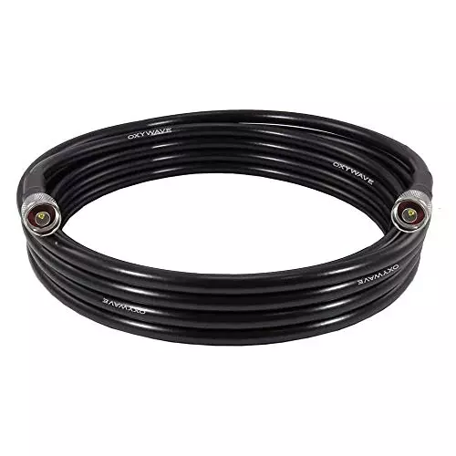 Oxywave HLF400 Coaxial Cable ‎N Male to N Male Connector Black Color Length 1 m, LMR400SMA-1M