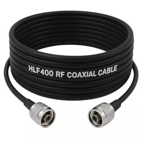 Oxywave HLF400 RF Coaxial Cable ‎N Male to N Male Connector Black Color Length 15 m, LMR400BLACK-15M