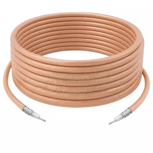 NETBOON RG 179 Coaxial Cable Up to 3000 MHz Frequency Range Brown RF Signal Transmission 1 m Length, RG179-CBL-1M