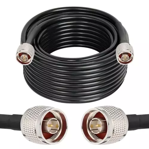NETBOON HLF/LMR400 Low Loss Coaxial Cable 15 m with N Male to N Male Connector RF 50 Ohm for RF Communication & Test Equipment