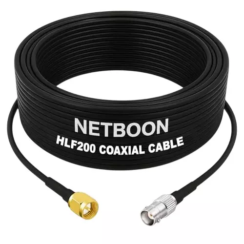 NETBOON HLF200 Low Loss Coaxial Cable 5 m with SMA Male to BNC Female Connector RF 50 Ohm for Antennas, Broadcast Devices Systems