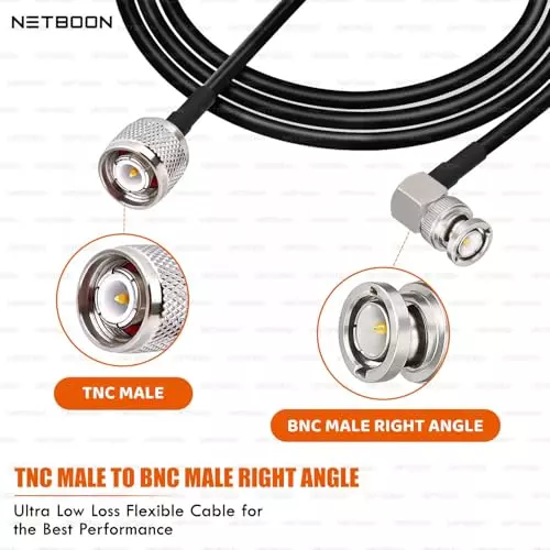 netboon-hlf200-low-loss-coaxial-cable-25-m-with-tnc-male-to-bnc-male-right-angle-connector-rf-50-ohm-for-antenna-cctv-broadcast-devices