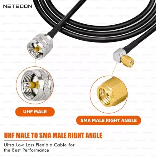 netboon-hlf200-low-loss-coaxial-cable-5-m-with-uhf-male-to-sma-male-right-angle-connector-rf-50-ohm-for-antennas-communication-systems