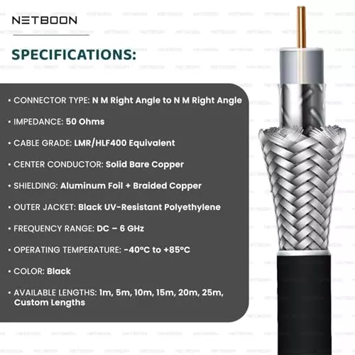netboon-hlf400-low-loss-coaxial-cable-n-male-right-angle-to-n-male-right-angle-connector-rf-50-ohm-5-m-black-for-rf-communication