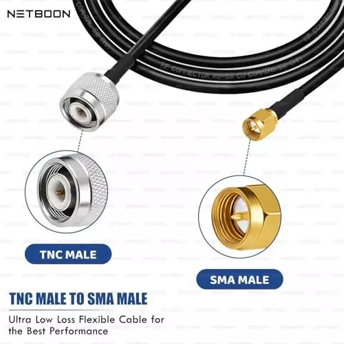 netboon-rg58-coaxial-cable-with-tnc-male-to-sma-male-connector-1-m-black-50-ohm-for-rf-communication-networking-and-signal-transmission