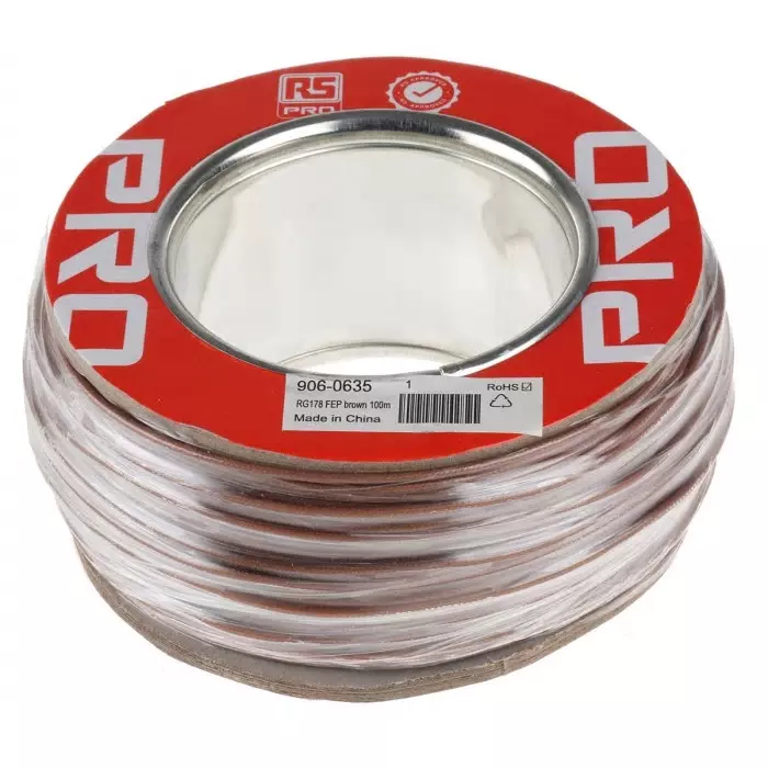 RS PRO Coaxial Cable RG178B/U 50 Ω, 9060635 (Roll of 100 m)