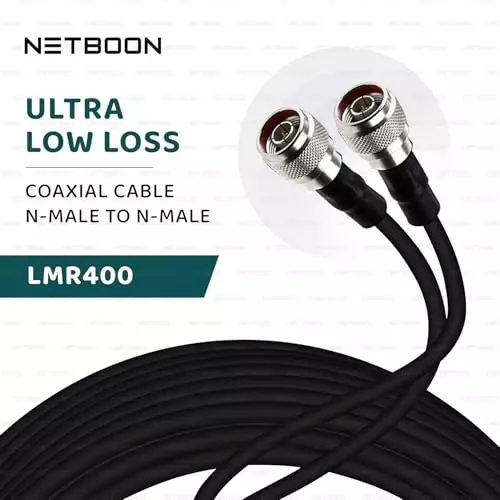 NETBOON HLF/LMR400 Low Loss Coaxial Cable 20 m with N Male to N Male Connector RF 50 Ohm for RF Communication & Test Equipment