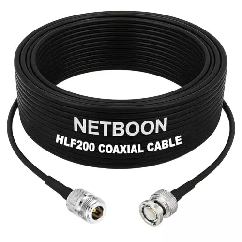 NETBOON HLF200 Low Loss Coaxial Cable with N Female to BNC Male Connector RF 50 Ohm for Antennas, Broadcast Devices Systems
