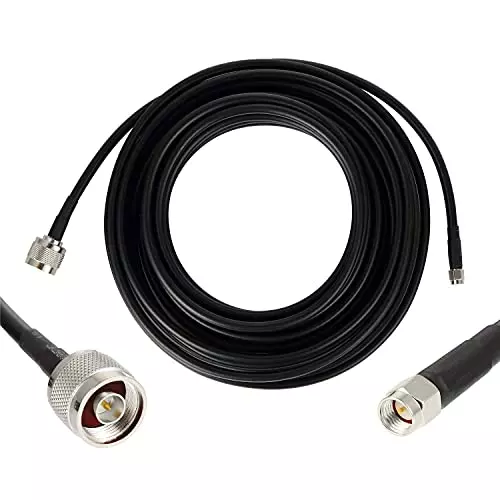 Oxywave LMR400/RG-213 Low Loss Coaxial Cable SMA Male to N Male Connector Black Color Length 1 m, XR-54TJ-X6M2