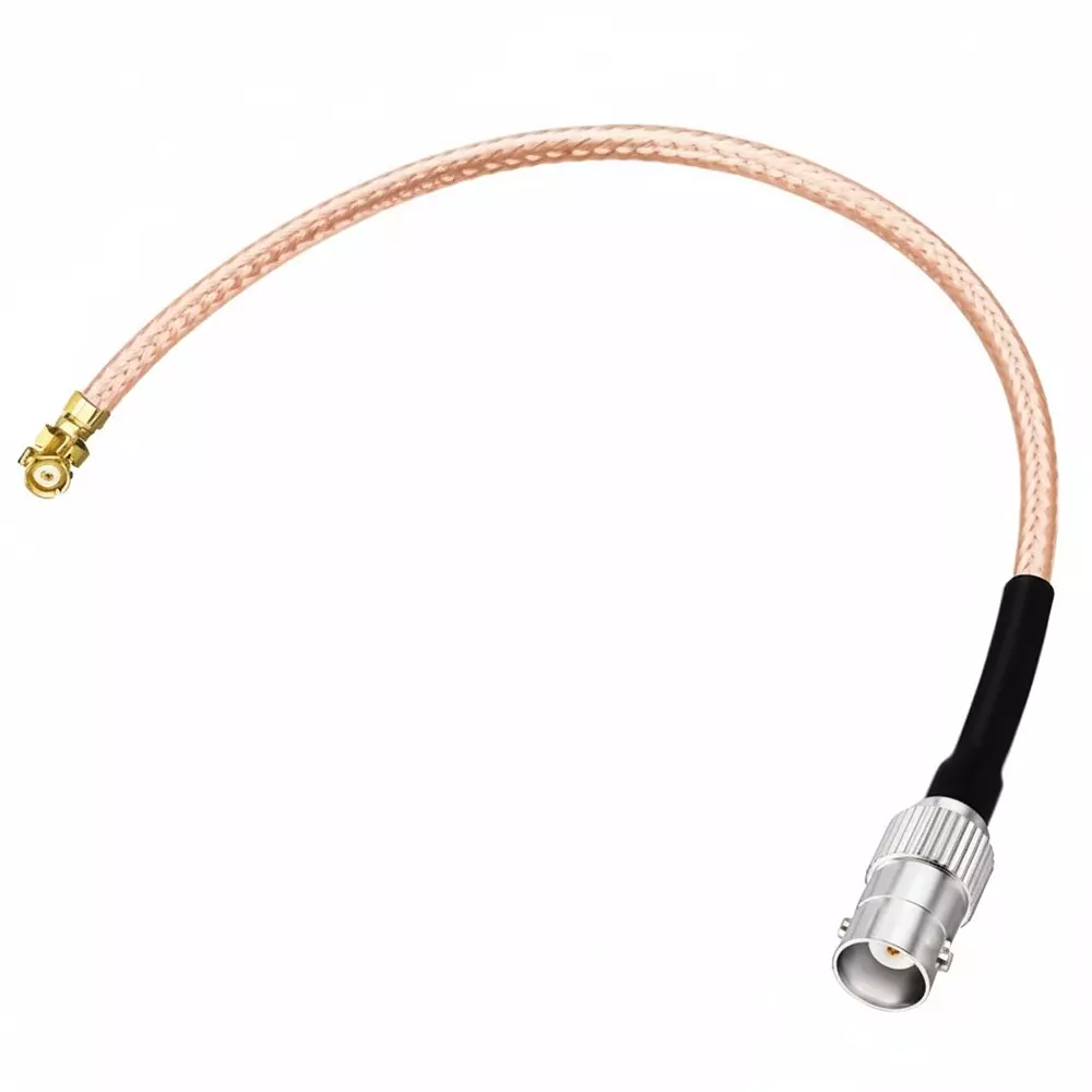 NETBOON RG178 Coaxial Cable with BNC Female to IPEX/IPX/UFL Connector 15 cm Copper 50 Ohm for Testing & Communication Systems
