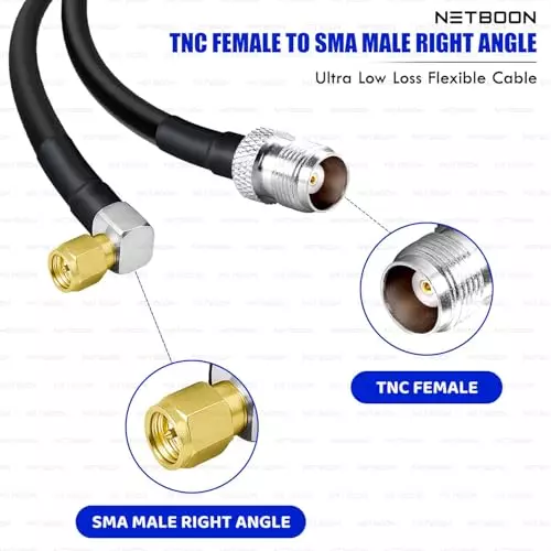 netboon-rg213-low-loss-coaxial-cable-with-tnc-female-to-sma-male-right-angle-connector-15-m-black-50-ohm-for-antenna-gps-broadcasting