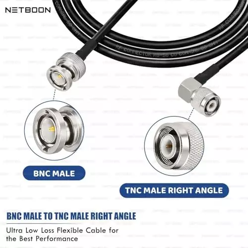 netboon-rg58-low-loss-coaxial-cable-with-bnc-male-to-tnc-male-right-angle-connector-25-m-black-50-ohm-for-cctv-antennas-broadcast-test-equipment