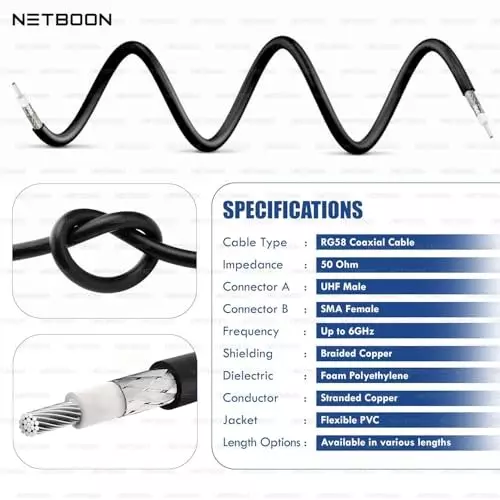 netboon-rg58-low-loss-coaxial-cable-with-uhf-male-pl-259-to-sma-female-connector-5-m-black-50-ohm-for-radio-antenna-wireless-systems