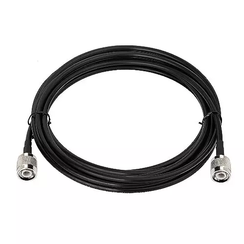 NETBOON RG 58 Coaxial Cable with Connector TNC Male to TNC Male Black Tinned Copper 20 m Length, TNC-M-TNC-M-RG58-CBL-20M