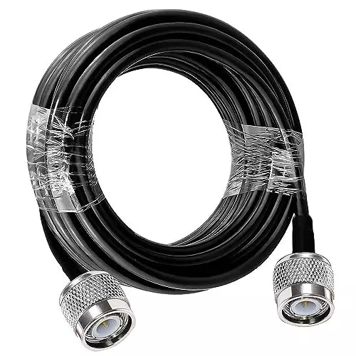 NETBOON HLF 200 Coaxial Cable with Connector TNC Male to TNC Male Black Copper 1 m Length, TNC-M-TNC-M-LMR200-CBL-1M