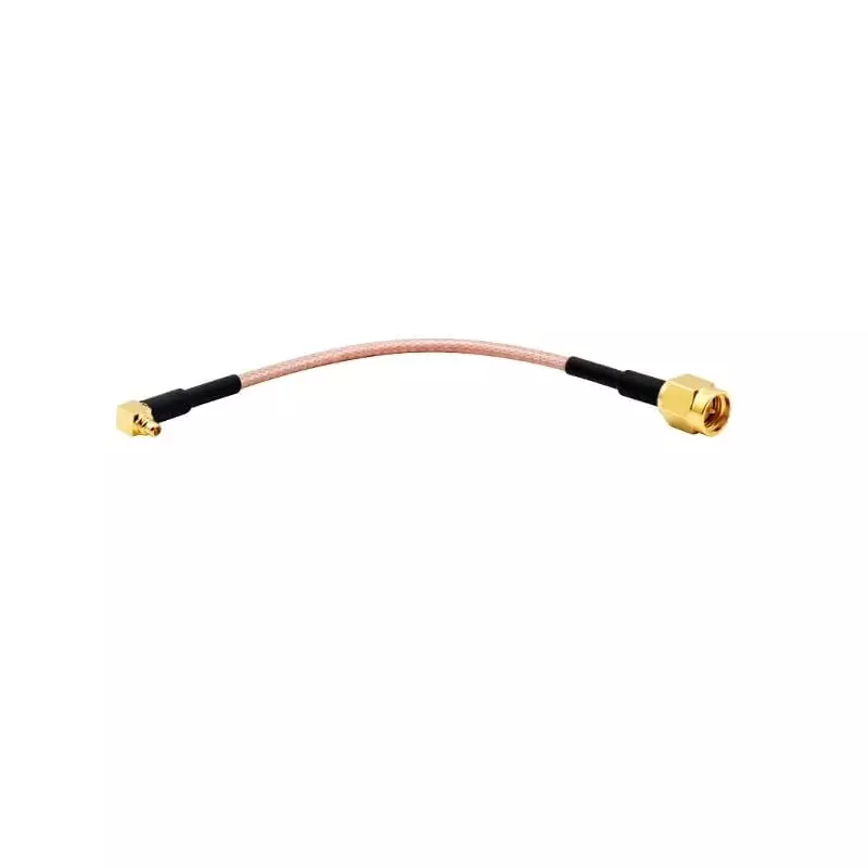 GENERIC Low-loss Braided Coaxial Cable RG-316 SMA Male to MMCX Male Right Angle Connector 10 cm Length, CA0174-1.1