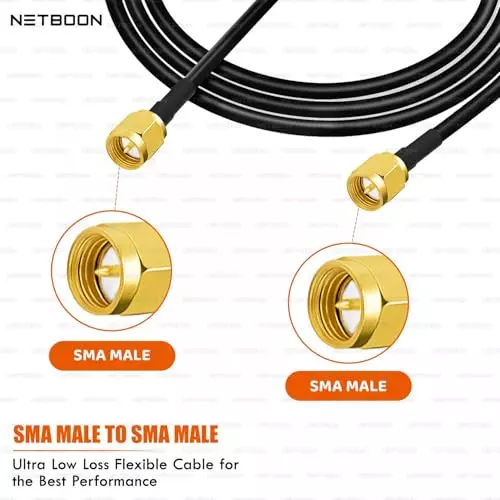 netboon-hlf200-low-loss-coaxial-cable-1-m-with-sma-male-to-sma-male-connector-rf-50-ohm-for-antennas-lab-testing-cctv